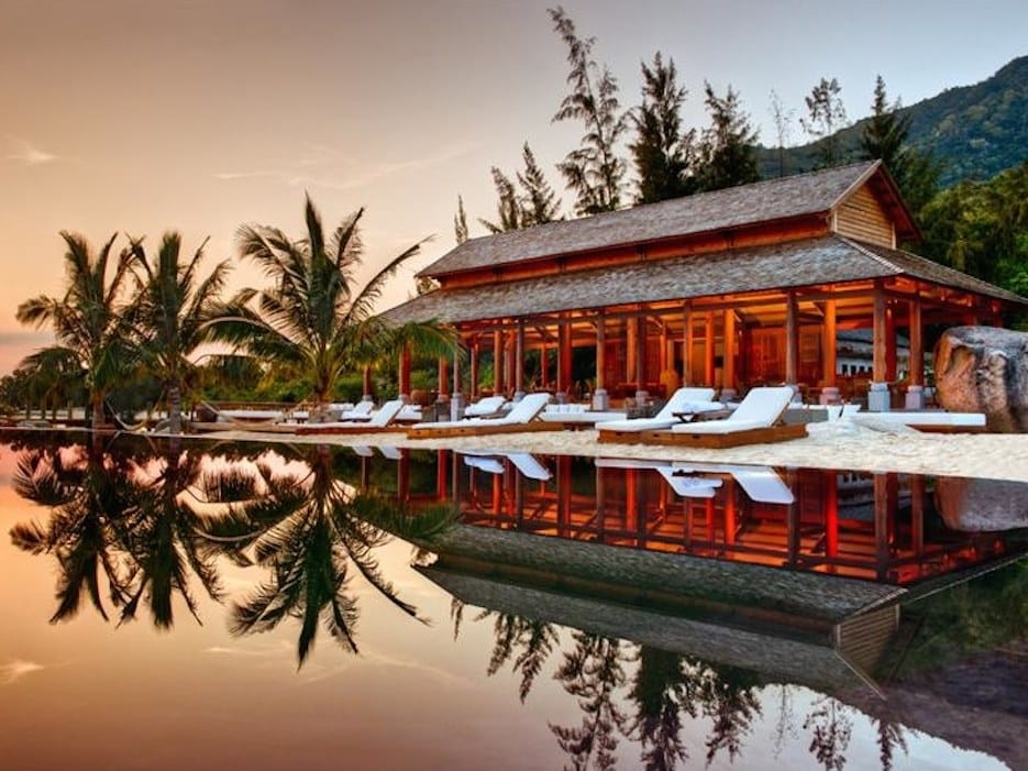 Beach side chairs at An Lam Ninh Van Bay Villas in Vietnam