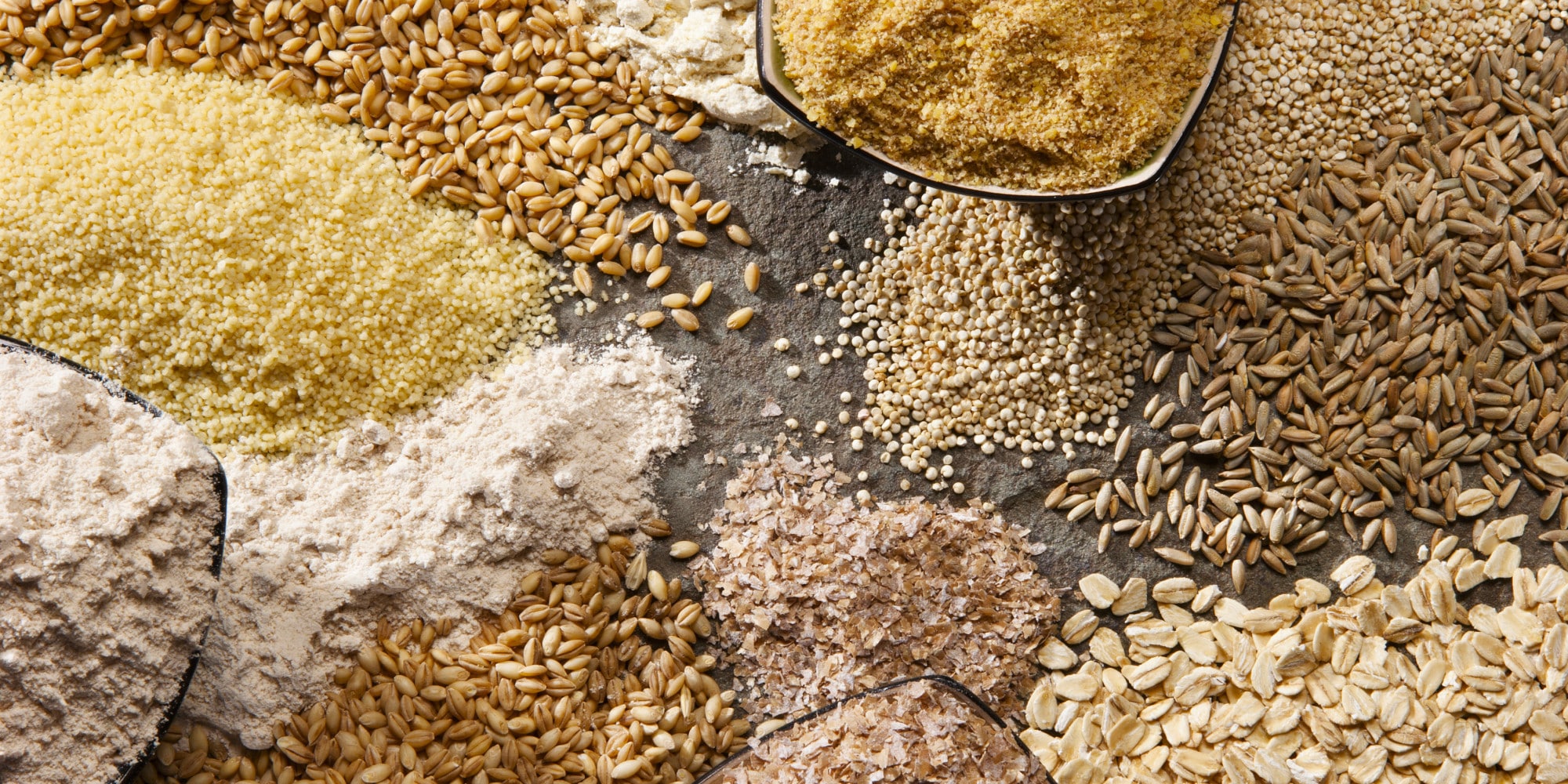 An assortment of organic whole grains