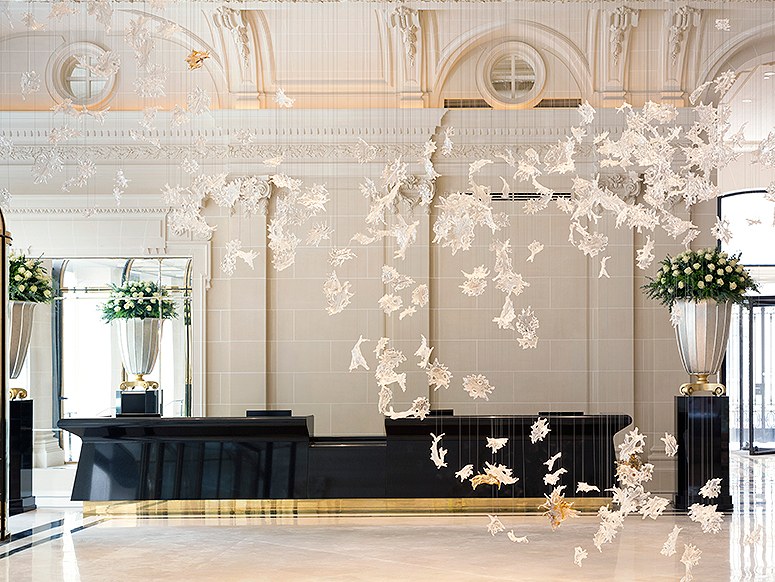 The hotel lobby at The Peninsula in Paris