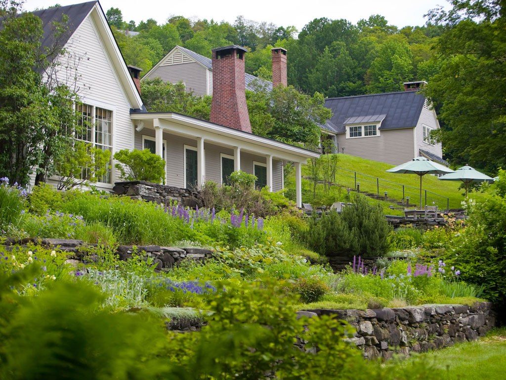 External photos of villas at Twin Farms in Vermont