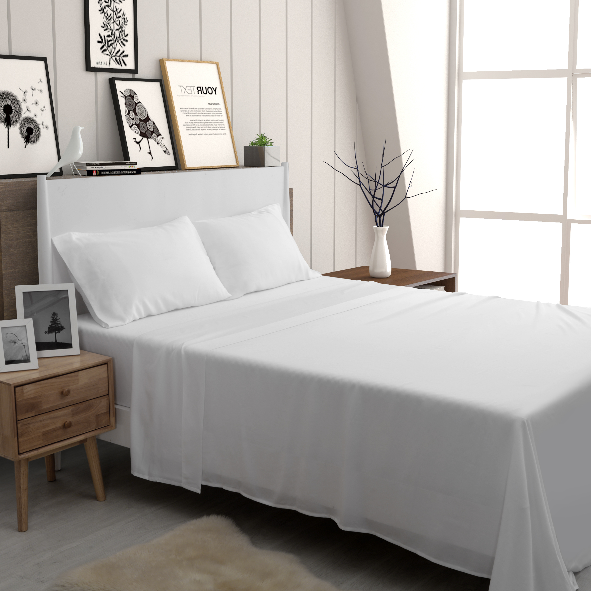 Eco Touch Tencel Sheets White